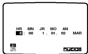 HR MN JR MO AN 8 : 00 1 . 01 . 02 MAR TIME DATE
