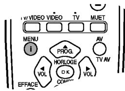 TV VIDEO VIDEO TV MUET MENU AV PROG. HORLOGE VOL K VOL OFFACE COU