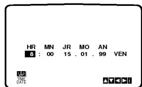 HR MN JR MO AN 8 : 00 15 . 01 . 99 VEN TIME DATE