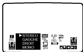 REC AUDIO STEREO GAUCHE DROIT MONO AST GSD DR. A,B C OPR AUDO