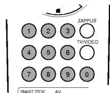 1 2 3 ZAPPUB TVVIDEO 4 5 6 7 8 9 0 SMART STOP AV