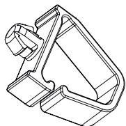 Technical line drawing of a mechanical bracket component (no text or symbols)