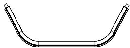 Pure technical line drawing of a U-shaped pipe or bent bracket (no text or symbols)