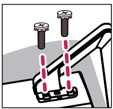 Diagram of a mechanical assembly with two bolts and a handle, no text or symbols present