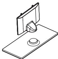 Isometric line drawing of a mechanical clamp or bracket with a circular base and handle (no text or symbols)