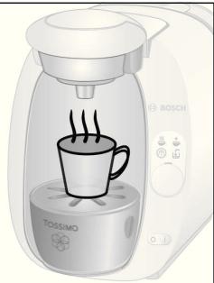 BOSCH TAS-2001-TASSIMO - b Para um aroma mais suave e uma bebida maior: Inicio o ciclo de preparacao premindo o botao start/stop. - 2