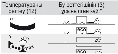Температураны реттеу (12) Бу реттегішнің (3) усынылған күйі* ½ eco 3 max eco