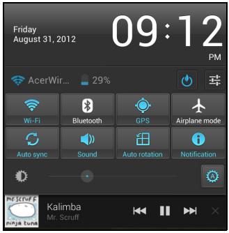 ACER ICONIA TAB W700, ICONIA TAB W700P, ICONIA W700 - Zone de statut et de notification - 2