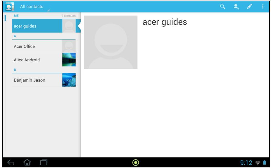 ACER ICONIA TAB W700, ICONIA TAB W700P, ICONIA W700 - Gérer les personnes et les contacts - 1