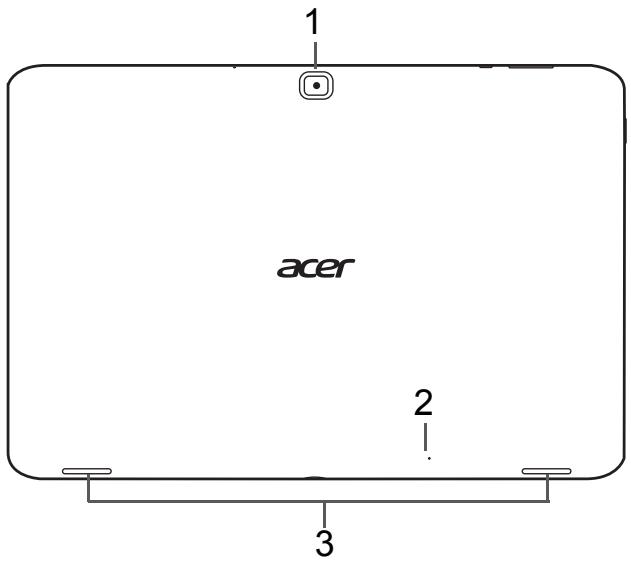 ACER ICONIA TAB W700, ICONIA TAB W700P, ICONIA W700 - Vues supérieure et inférieure - 2