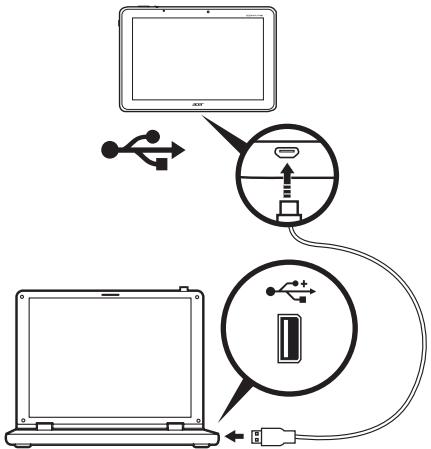ACER ICONIA TAB W700, ICONIA TAB W700P, ICONIA W700 - Connector à un PC comme périphérique de stockage USB - 1