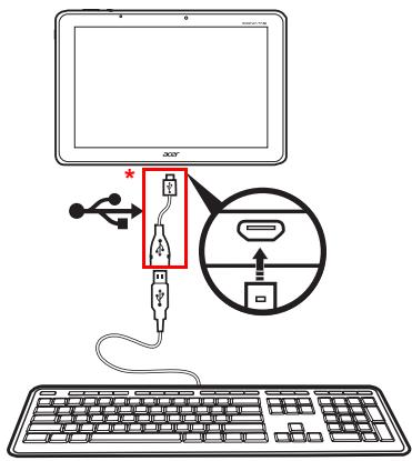ACER ICONIA TAB W700, ICONIA TAB W700P, ICONIA W700 - Connector un périphérique USB à votre tablette - 1