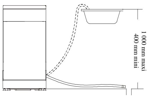 CANDY CED 110 - Raccordement du tuyau flexible de vidange - 1