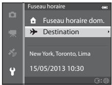 NIKON COOLPIX AW110 - Appuyez sur ◀ ou ▶ pour sélectionner la destination (Fuseau horaire). - 2