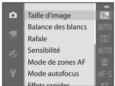 NIKON COOLPIX AW110 - Fonctions pouvant être réglées à l'aide de la commande MENU (Menu) (Mode de prise de vue) - 3