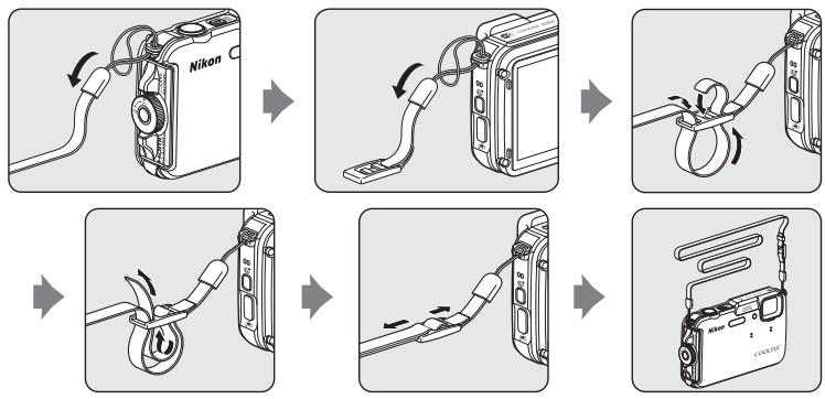 NIKON COOLPIX AW110 - Fixation de la courroie de l'appareil photo pour une utilisation terrestre - 1