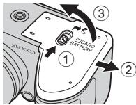 NIKON COOLPIX L320 - Ouvrez le volet du logement pour accumulator/ carte mémoire. - 1