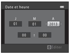 NIKON COOLPIX L320 - Appuyez sur , , ou pour regler la date et l'heure, puis appuyez sur la commande 已 - 1