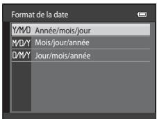 NIKON COOLPIX L320 - Appuyez sur ▲ ou ▼ pour sélectionner le format de la date puis appuyez sur la commande @k. - 1
