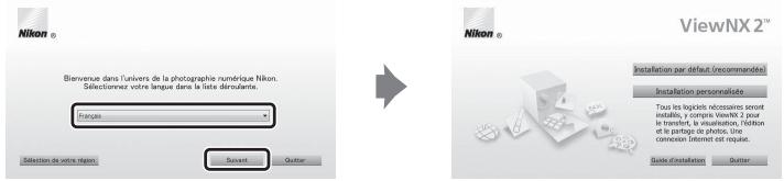 NIKON COOLPIX L320 - Sélectionnez une langue dans la boite de dialogue de selection de la langue pour ouvrir la fenêtre d'installation. - 1