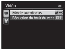 NIKON COOLPIX P7700 - Fonctions pouvant être régliées à l'aide de la commande MENU (Menu) (mode video, mode réglage video personnelisé) - 3