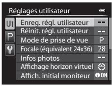 NIKON COOLPIX P7700 - Menu spécial disponible pour U1, U2 ou U3 - 1