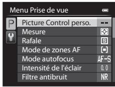 NIKON COOLPIX P7700 - Fonctions pouvant être régles à l'aide de la commande MENU (Menu) (mode de prise de vue) - 3