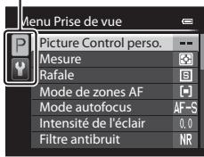 NIKON COOLPIX P7700 - Navigation entre les onglets du menu - 1