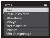 NIKON COOLPIX P7700 - Appuyez sur la commande ou du sélecteur multidirectionnel pour sélectionner le filtré et appuyez sur - 1
