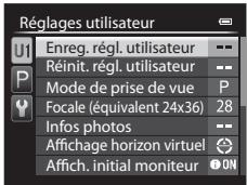 NIKON COOLPIX P7700 - Enregistrement des régles en mode U1, U2 ou U3 (Enregistrement des régles utiliser) - 1