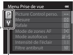 NIKON COOLPIX P7700 - Navigation entre les onglets du menu - 3