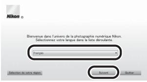 NIKON COOLPIX P7700 - Choisissez une langue dans la boite de dialogue de selection de la langue pour ouvrir la fenêtre d'installation. - 1
