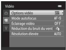 NIKON COOLPIX S1200PJ - Modification des réglages de l'enregistrement vidéo (menu vidéo) - 1