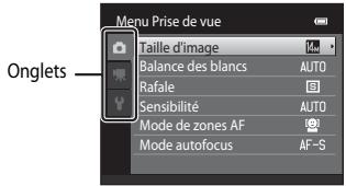 NIKON COOLPIX S1200PJ - Utilisation des menus (commande MENU) - 1
