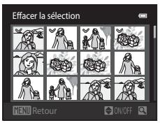 NIKON COOLPIX S1200PJ - Utilisation de l'écran effacer la sélection - 1