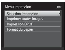NIKON COOLPIX S1200PJ - Sélectionnez sélection impression, imprimer toutes images ou impression DPOF et appuyez sur la commande. - 1