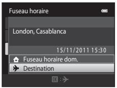 NIKON COOLPIX S1200PJ - Sélection du fuseau horaire de destination - 2