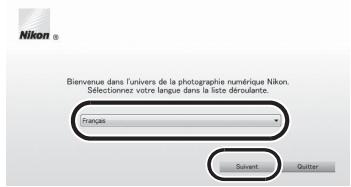 NIKON COOLPIX S1200PJ - Sélectionnez une langue dans la boîte de dialogue de sélection de la langue pour ouvrir la fenêtre d'installation. - 1