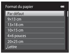 NIKON COOLPIX S1200PJ - Sélectionnez le format de papier souhaité, puis appuyez sur la commande. - 1