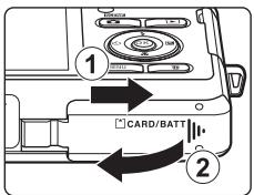 NIKON COOLPIX S1200PJ - Préparation 3 insertion d'une carte mémoire - 1