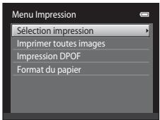 NIKON COOLPIX S3300 - Sélectionnez Sélection impression, Imprimer toutes images ou Impression DPOF et appuyez sur la commande Ⓞ. - 1
