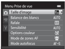 NIKON COOLPIX S3300 - Options du menu prise de vue en mode 📄 (Auto) - 1