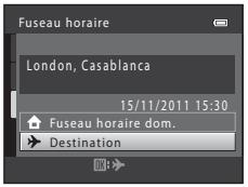 NIKON COOLPIX S6200, COOLPIX S6500 - Sélection du fuseau horsaire de destination - 2