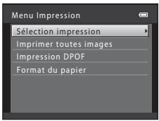 NIKON COOLPIX S6200, COOLPIX S6500 - Sélectionnez Sélection impression, Imprimer toutes images ou Impression DPOF puis appuyez sur la commande. - 1