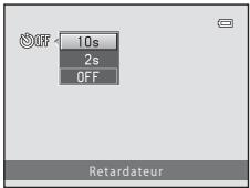 NIKON COOLPIX S6200, COOLPIX S6500 - Sélectionnez 10s ou 2s à l'aide du sélecteur multidirectionnel et appuyez sur la commande OK. - 1