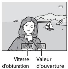 NIKON COOLPIX S6200, COOLPIX S6500 - Appuyez sur le déclencheur à mi-course (c'est-à-dire appuyez sur la commande légèrement jusqu'à ce que vous sentiez une résistance). - 2