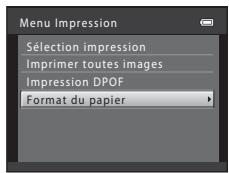 NIKON COOLPIX S6200, COOLPIX S6500 - Sélectionnez Format du papier à l'aide du sélecteur multidirectionnel et appuyez sur la commande . - 1