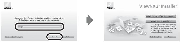NIKON COOLPIX S6200, COOLPIX S6500 - Sélectionnez une langue dans la boite de dialogue de sélection de la langue pour ouvrir la fenêtre d'installation. - 1