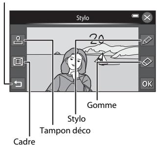NIKON COOLPIX S6400, COOLPIX S6300 - Utilisation des outils, et pour ajouter des dessins ou des éléments décoratifs à vos images. - 1