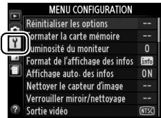 NIKON D3200 - Mettre en surbrillance l'icône du menu actuel. - 2